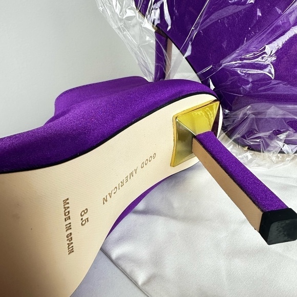 NIB- Good American Ankle Purple Stiletto Heeled Booties GA116SN-X Size 8.5 - Picture 3 of 6